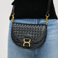 Urban Expressions - Alise Woven Vegan Leather Saddle Crossbody