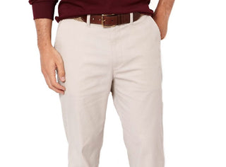 Nautica Men's Classic Fit Flat Front Lightweight Beacon Pants Beige Size 38X32