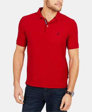 Nautica Men's Sustainably Crafted Deck Polo Shirt Red Size Small