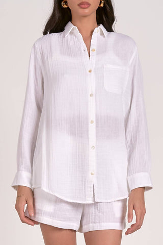 Elan - Long Sleeve Button Down Top