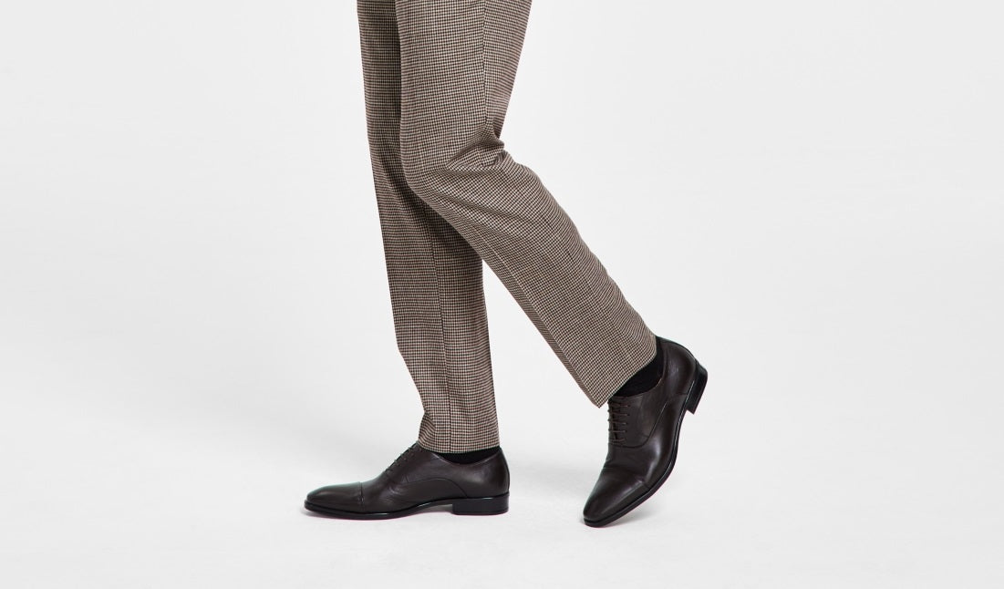 Bar III Men's Slim Fit Check Suit Separate Pants Brown