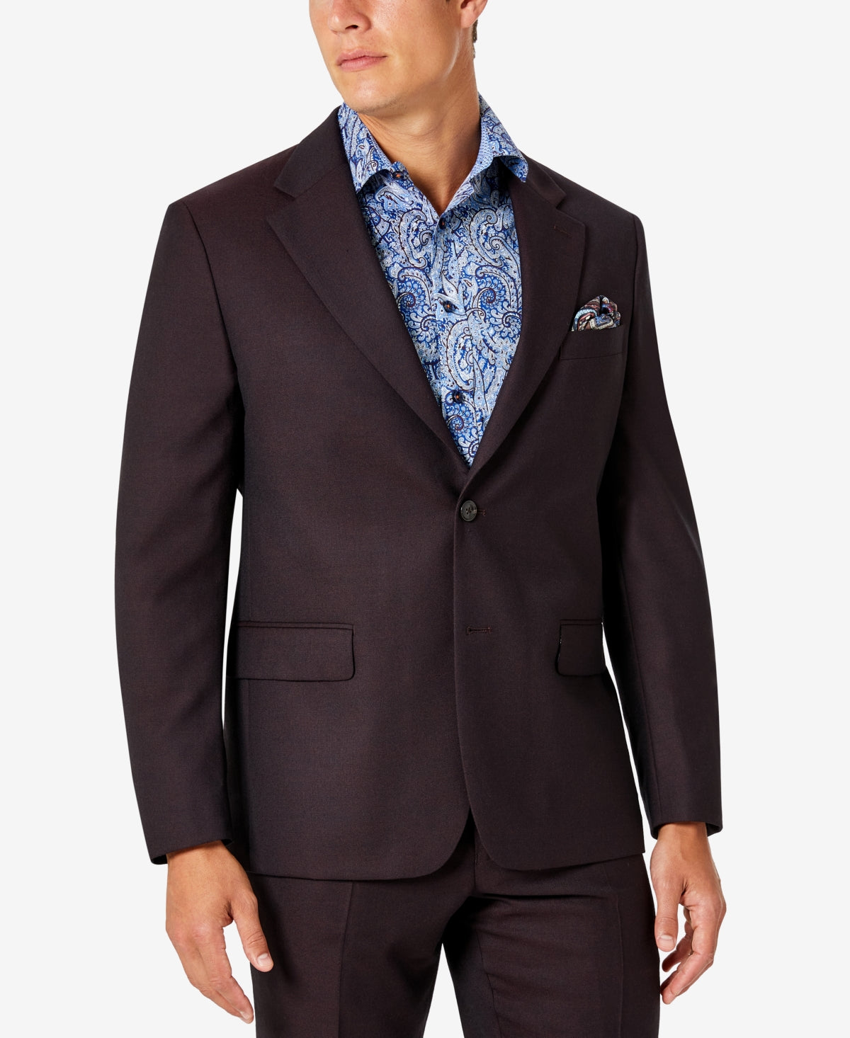 Tallia Men's Classic Fit Wool Suit Separate Jacket Red Size 38