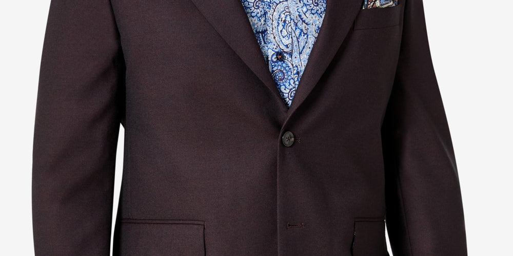 Tallia Men's Classic Fit Wool Suit Separate Jacket Red Size 42