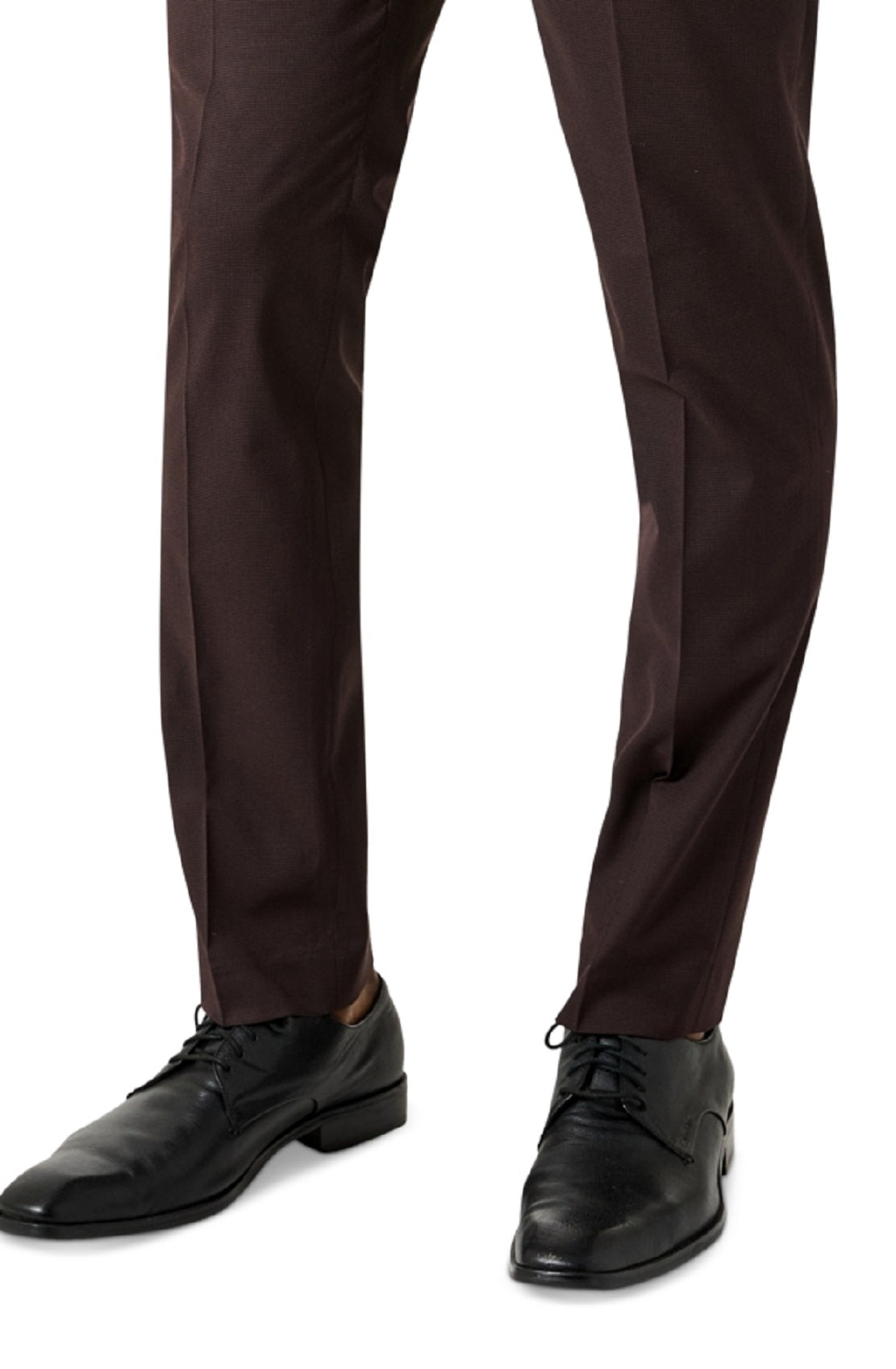 Calvin Klein Men's Plaid Skinny Fit Dress Pants Brown Size 34X34
