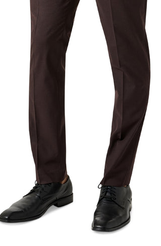 Calvin Klein Men's Plaid Skinny Fit Dress Pants Brown Size 34X34