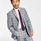 Alfani Men's Slim Fit Black & White Pattern Suit Jacket Black Size 42R