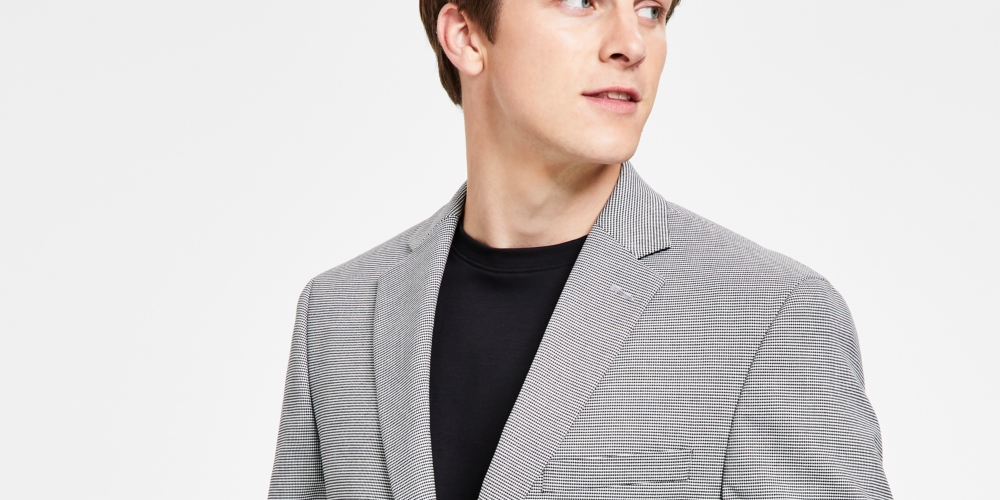 Alfani Men's Slim Fit Pattern Suit Jacket Gray