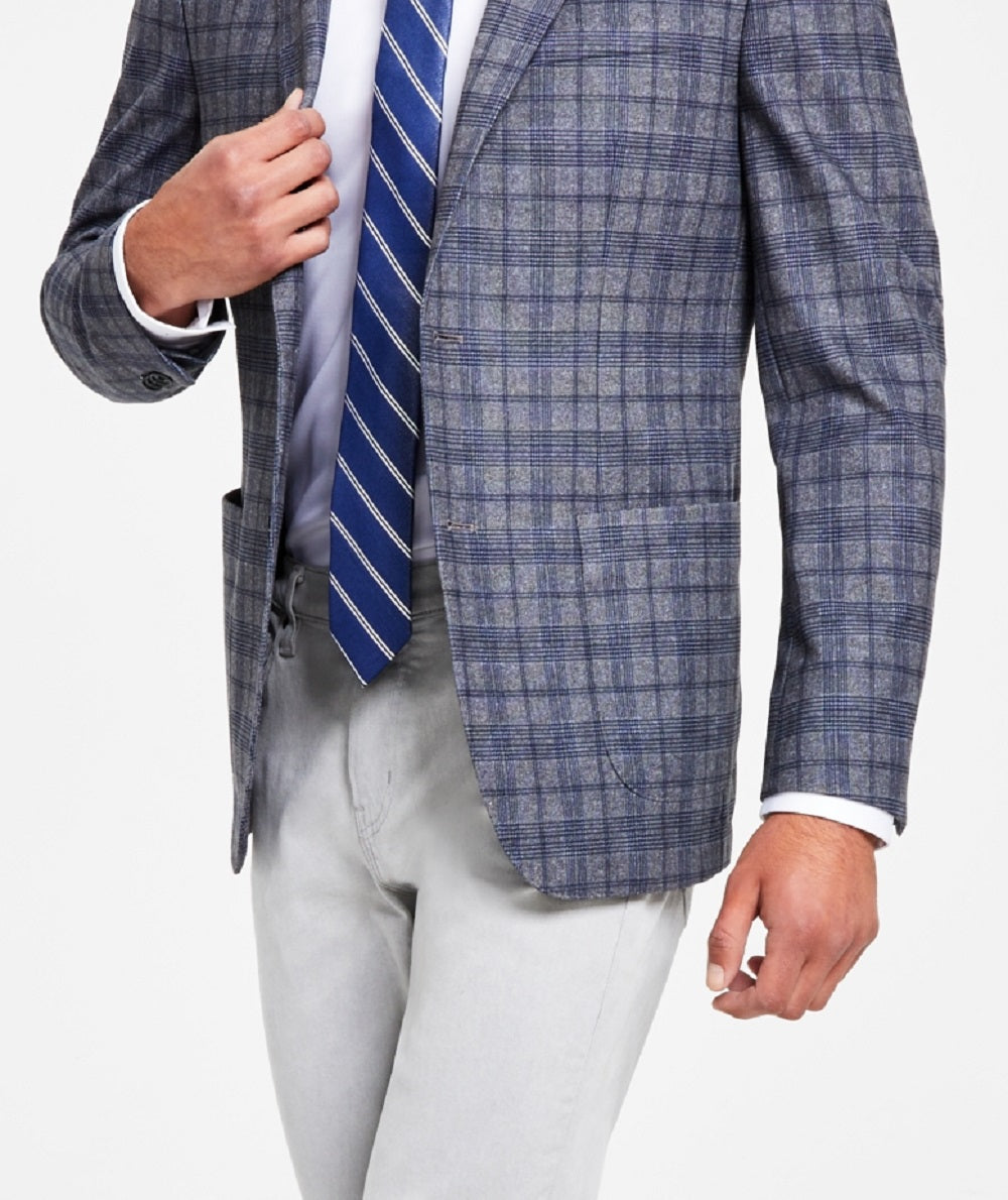 Bar III Men's Slim-Fit Gray Knit Blazer Gray Size 38