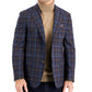 Tallia Men's Wool Slim Fit Pattern Sport Coats Blue Size 44