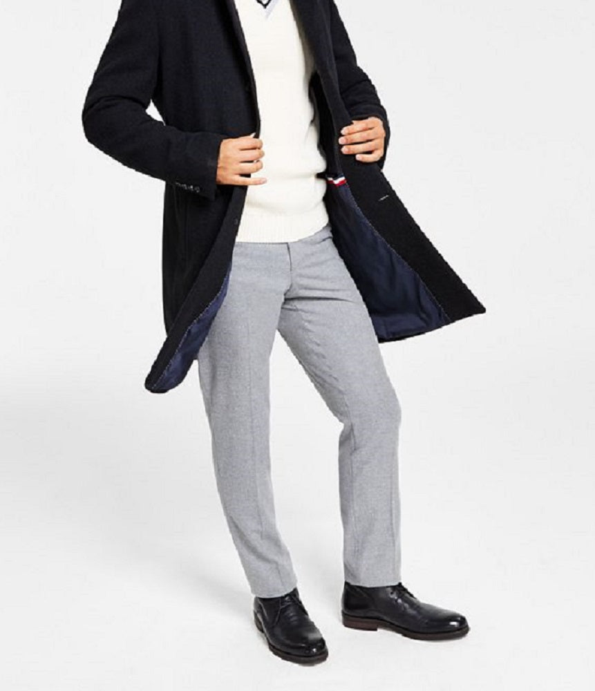 Tommy Hilfiger Men's Addison Modern Fit Overcoat Blue Size 46