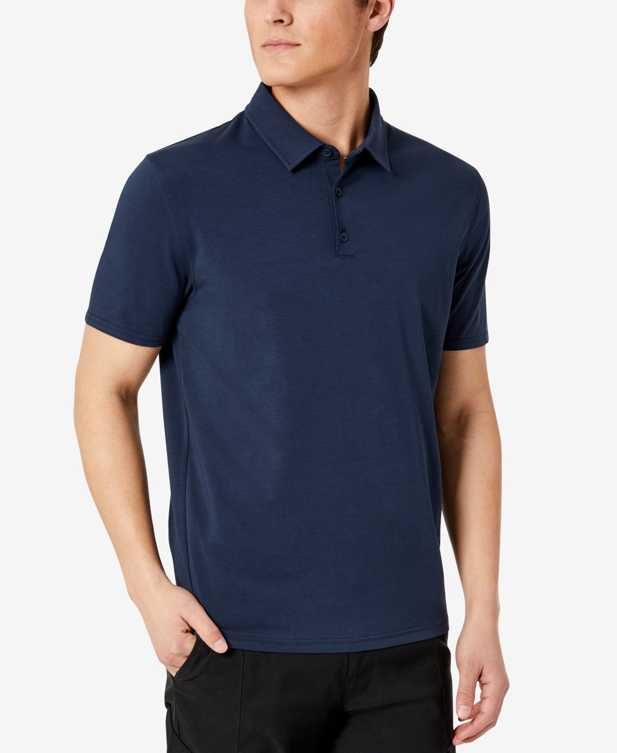 Kenneth Cole Men's Performance Button Polo Blue Size X-Large
