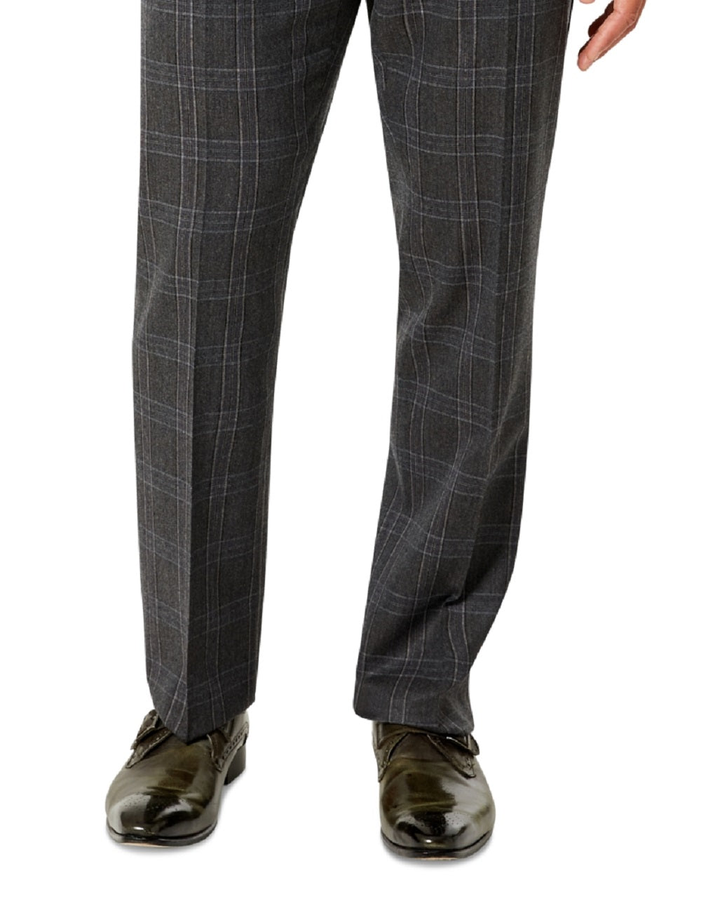 Tayion Collection Men's Classic Fit Wool Suit Pants Gray Size 33X32