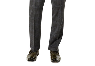 Tayion Collection Men's Classic Fit Wool Suit Pants Gray Size 40X30