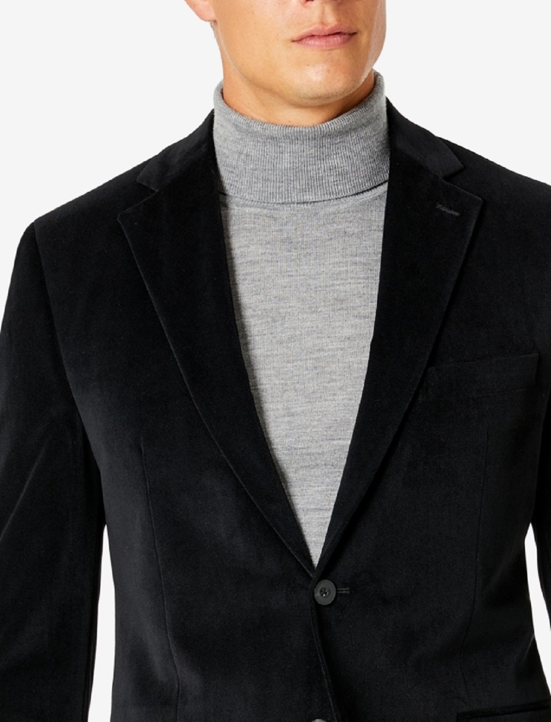 Michael Kors Men's Modern Fit Velvet Blazer Black Size 38