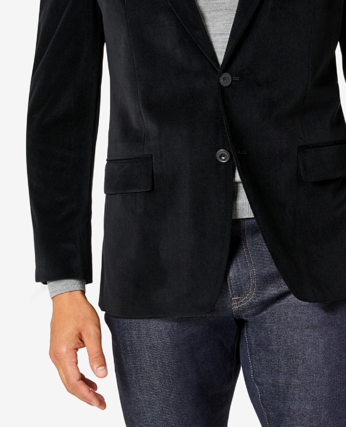 Michael Kors Men's Modern Fit Velvet Blazer Black Size 38