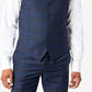 Tallia Men's Slim Fit Plaid Suit Vest Blue Size Large