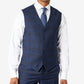Tallia Men's Slim Fit Plaid Suit Vest Blue Size Large