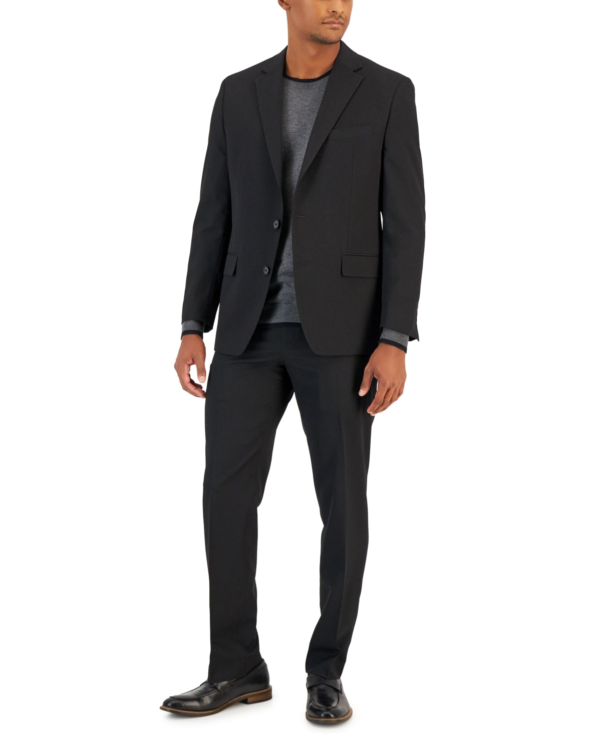 Van Heusen Men's Flex Plain Slim Fit Suits Black Size 40