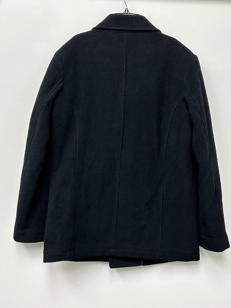 Kenneth Cole Reaction Men's Single-Breasted Classic Overcoat Black Size 36