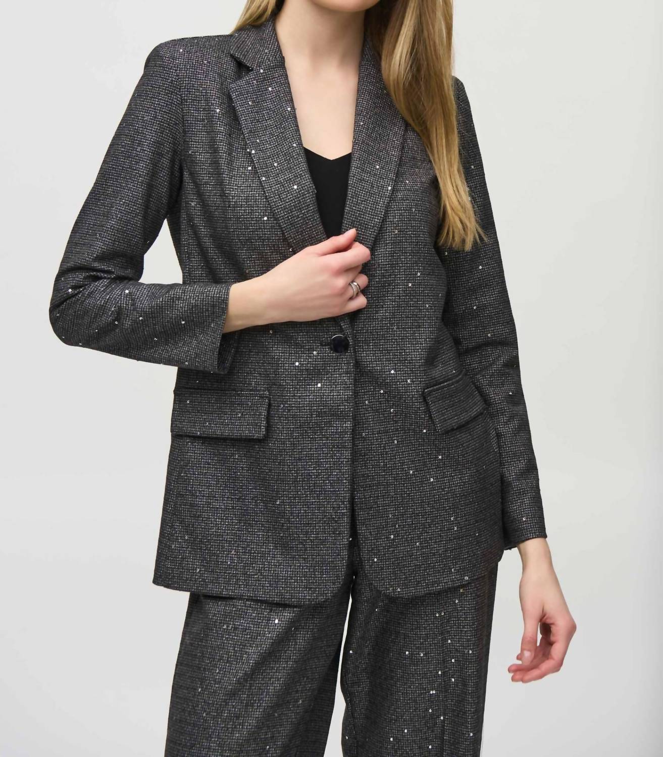 Joseph Ribkoff - Sequined Houndstooth Blazer