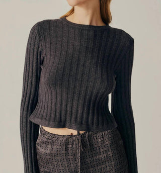 Deluc - RIBBED CROP SWEATER