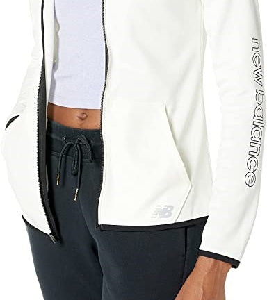 New Balance Women's Core Fleece Full Zip Hoodie Sea Salt Size X-Small
