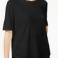 Eileen Fisher Women's System Organic Cotton Crew Neck T-Shirt Black Size Large