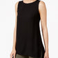 Eileen Fisher Women's Silk Crepe Bateau Neck Shell Black Size X-Small