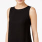 Eileen Fisher Women's Silk Crepe Bateau Neck Shell Black Size X-Small