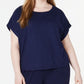 Eileen Fisher Women's Scoop Neck Tee Blue Size 3X