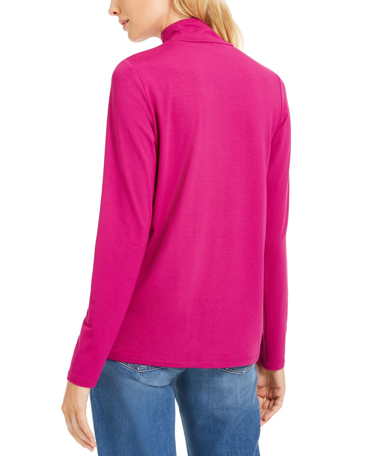 Eileen Fisher Women's Solid Long Sleeve Mock Top Pink Size X-Large