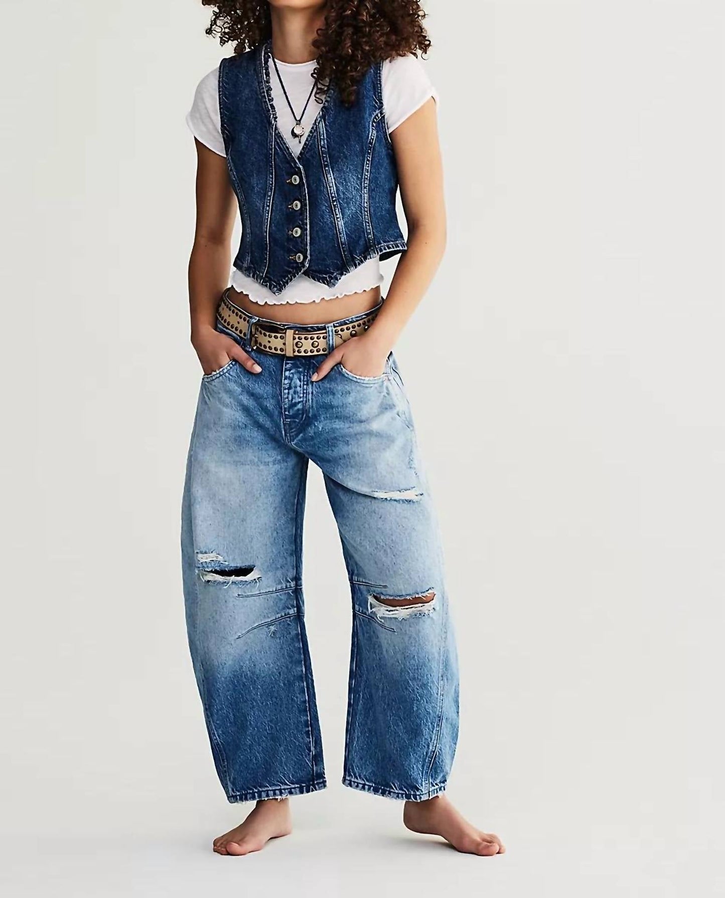 Free People - Good Luck Mid-rise Barrel Jeans