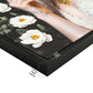 Beauty Lady Wall Art Gold and White Floral Canvas 24x36 Inch