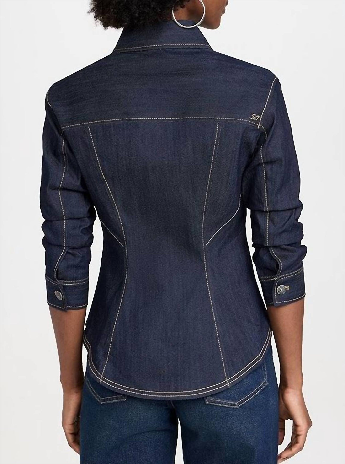 Cinq A Sept - Denim Scrunch Sleeve Top