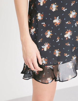 Topshop - Rodeo Frill Western Skater Short Floral Print