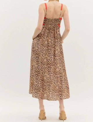 Entro - Leopard Sundress with Ric Rac Trim