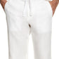Tasso Elba Men's Drawstring Linen Pants White Size Large