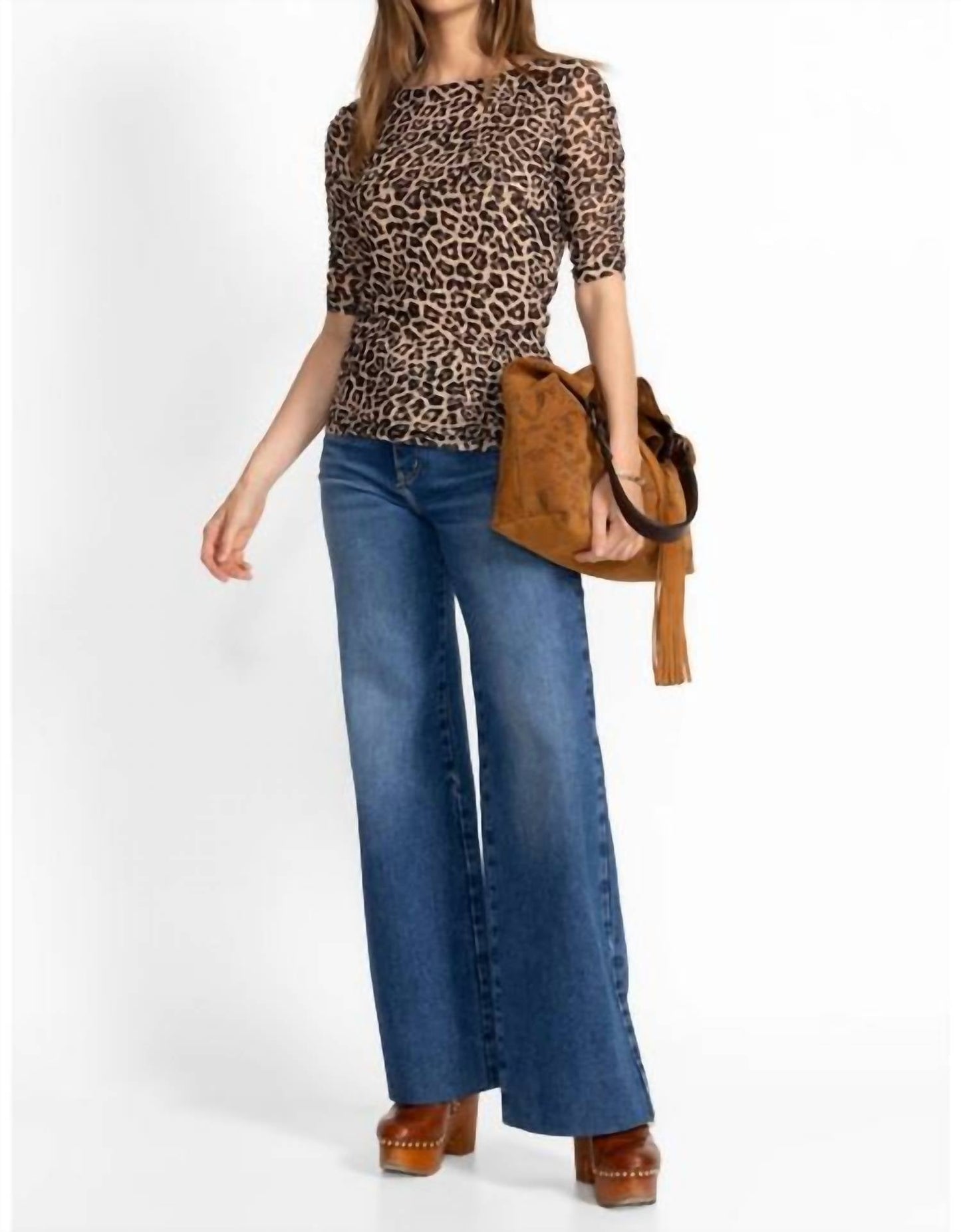 Johnny Was - RUCHED SLEEVE MESH TOP