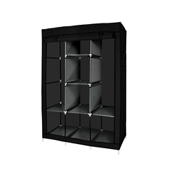 Portable Free Standing Closet with 8 Storage Shelves, 2 Hanging Rod & 4 Pockets
