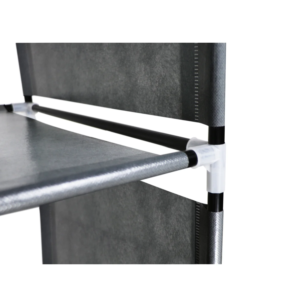 Portable Free Standing Closet with 8 Storage Shelves, 2 Hanging Rod & 4 Pockets