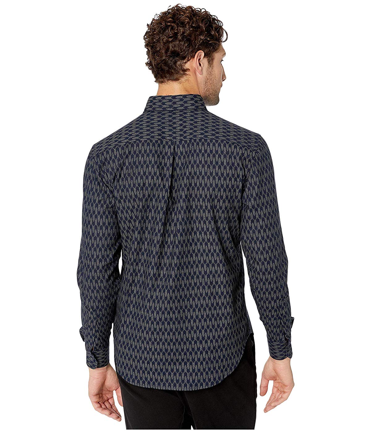 Naked & Famous Men's  Easy Button Down Shirt Blue Size Large