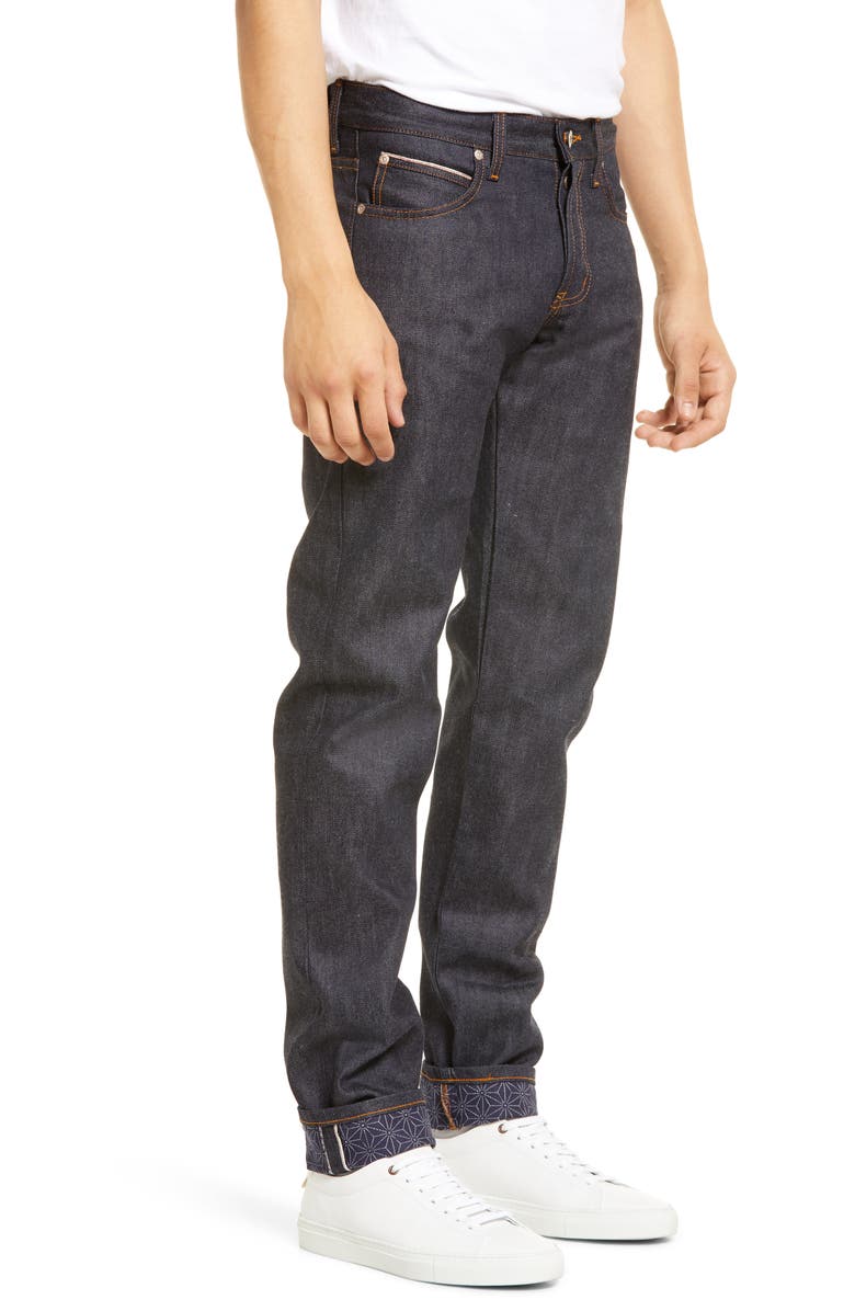 Naked & Famous Super Guy Skinny Jeans, Asanoha Kimono Print Selvedge, Size 31