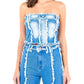 American Bazi - Frayed Edge Denim Corset Top