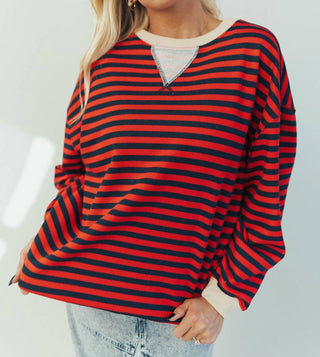 Veveret - Striped Knit Top