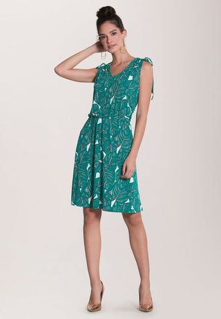 Leota Women's Tara A Line In Rainforest Dress Green Size Petite Small