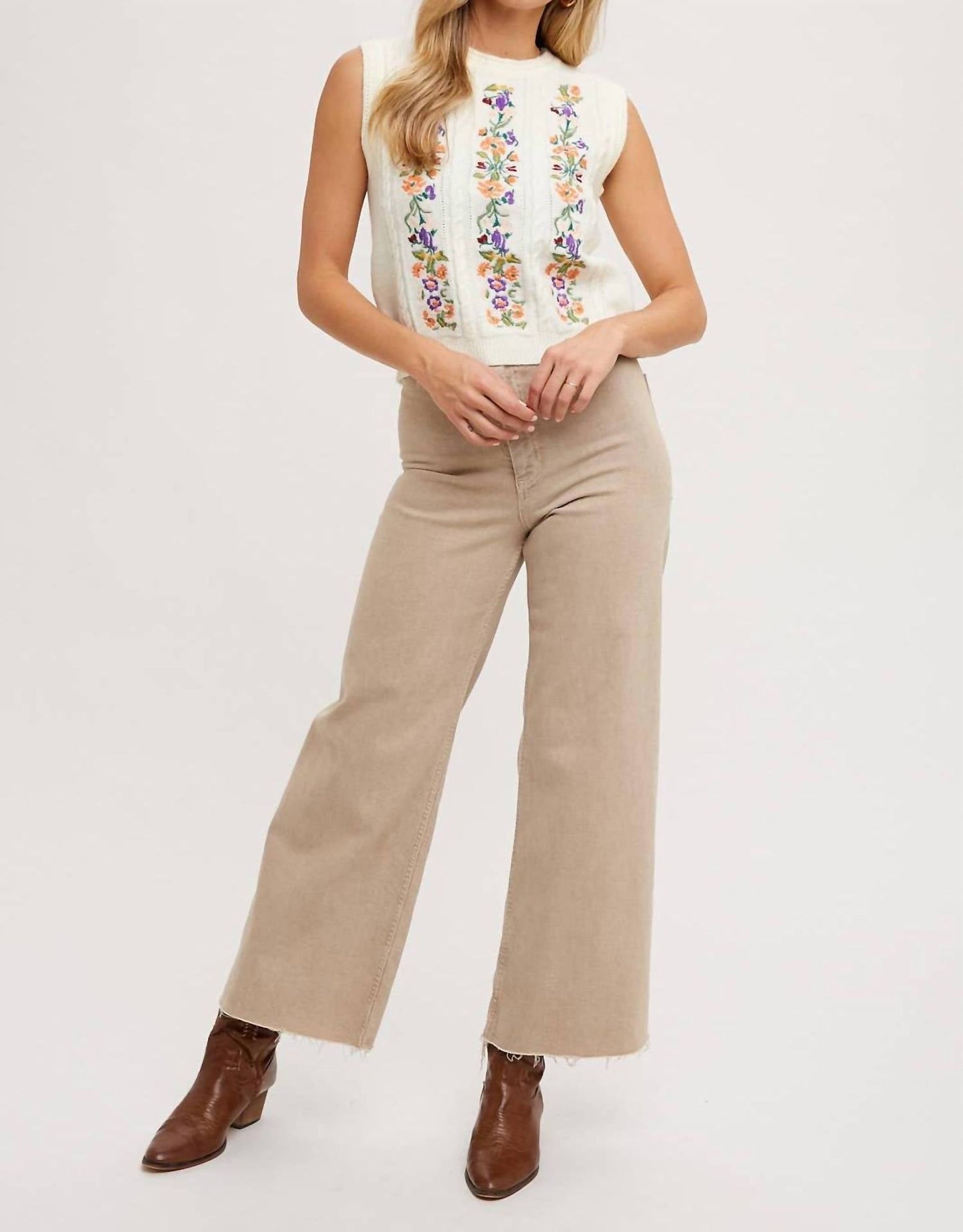 Bluivy - Storybook Garden Sleeveless Sweater Top