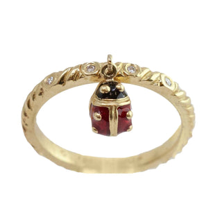 Hidalgo - Ladybug Dangle Ring - Size 7