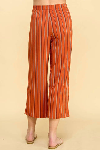 Bebop - High Waist Cropped Striped Pants