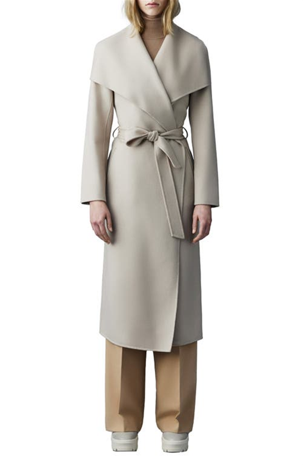 Mackage Women's Cream Wool Wrap Coat Size X-Small