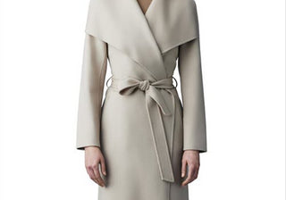 Mackage Women's Cream Wool Wrap Coat Size X-Small